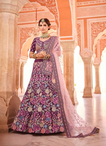 Wine Colour VASTREY 5 Heavy Fancy Wedding Wear Bridal Embroidery Work Latest Lehenga Choli Collection 8503